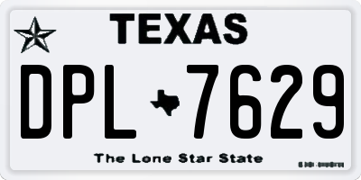 TX license plate DPL7629
