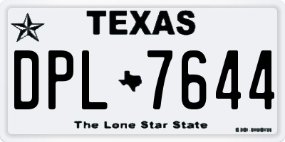 TX license plate DPL7644