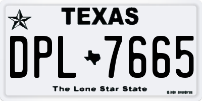 TX license plate DPL7665