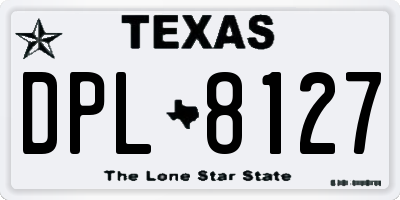 TX license plate DPL8127