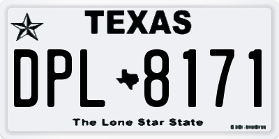 TX license plate DPL8171