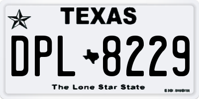 TX license plate DPL8229