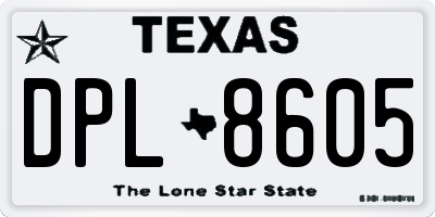 TX license plate DPL8605