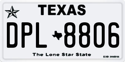 TX license plate DPL8806