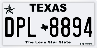 TX license plate DPL8894