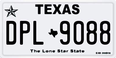 TX license plate DPL9088