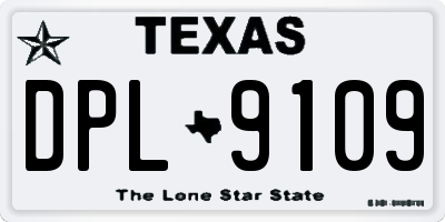 TX license plate DPL9109