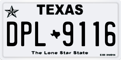 TX license plate DPL9116