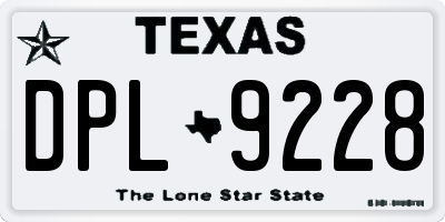 TX license plate DPL9228