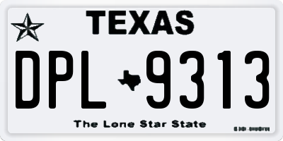 TX license plate DPL9313