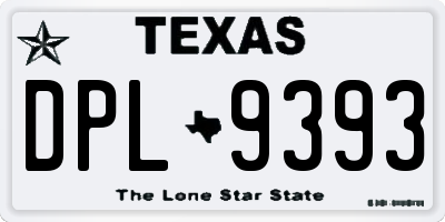 TX license plate DPL9393