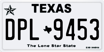 TX license plate DPL9453