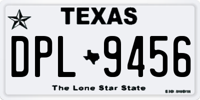 TX license plate DPL9456