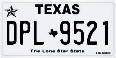 TX license plate DPL9521