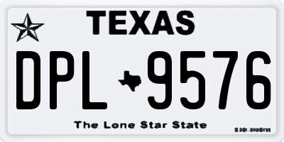 TX license plate DPL9576
