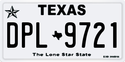 TX license plate DPL9721