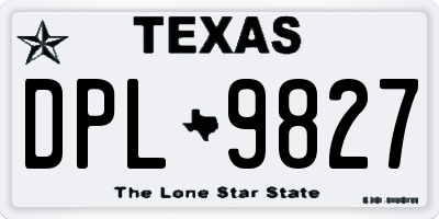 TX license plate DPL9827