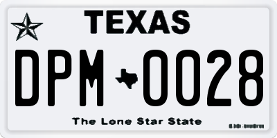 TX license plate DPM0028