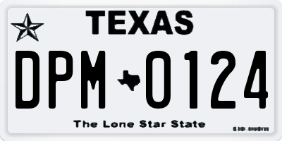 TX license plate DPM0124
