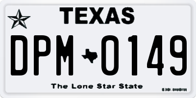 TX license plate DPM0149