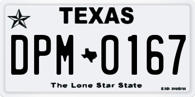 TX license plate DPM0167