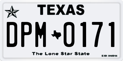 TX license plate DPM0171