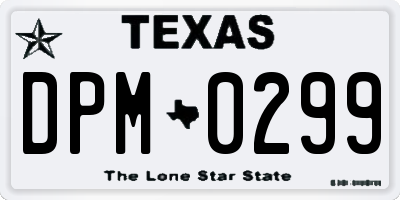 TX license plate DPM0299