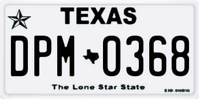 TX license plate DPM0368