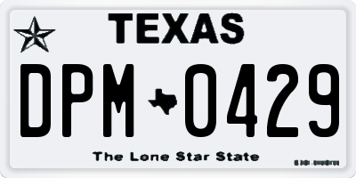 TX license plate DPM0429