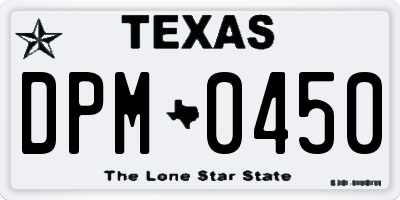TX license plate DPM0450
