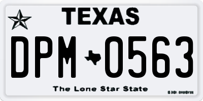 TX license plate DPM0563