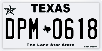 TX license plate DPM0618