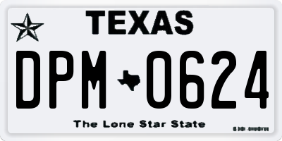 TX license plate DPM0624