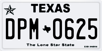 TX license plate DPM0625