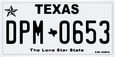 TX license plate DPM0653