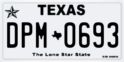 TX license plate DPM0693
