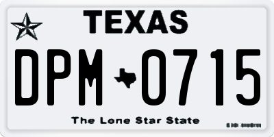 TX license plate DPM0715