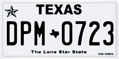 TX license plate DPM0723