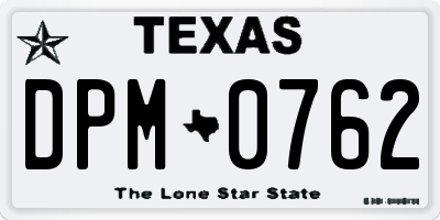 TX license plate DPM0762