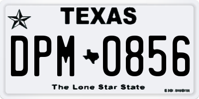 TX license plate DPM0856