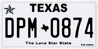 TX license plate DPM0874