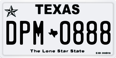 TX license plate DPM0888