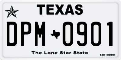 TX license plate DPM0901