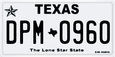 TX license plate DPM0960