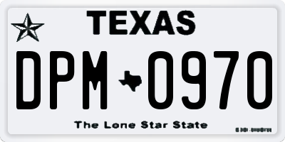 TX license plate DPM0970