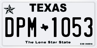 TX license plate DPM1053