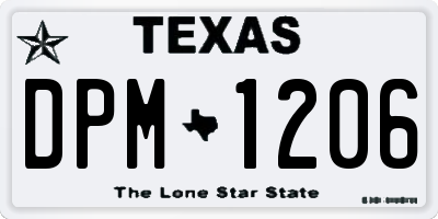 TX license plate DPM1206