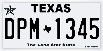 TX license plate DPM1345