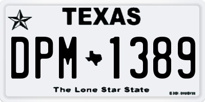 TX license plate DPM1389