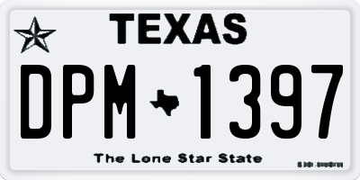 TX license plate DPM1397